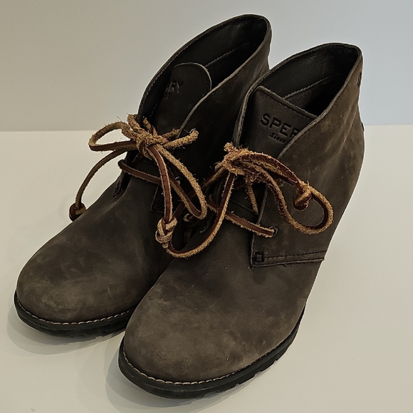 Sperry Shoes - Sperry Women's Gray Ankle Booties Leather Size 8.5 Celeste Prow